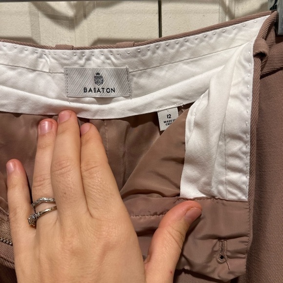 Babaton The Revue Pant Seville color Wool 95% Wide-Leg Mid-Rise , size 12 - Picture 4 of 12